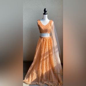 Peach lehenga